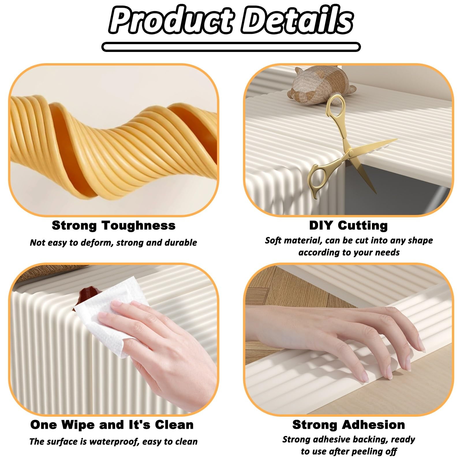 Edge Corner Protector Guards, Sharp Edge Safety Corner Edge Foam Padding, Wall Edge Bumpers Pole, Safety Table Protector Cushion, Strong Adhesive(Gray, 15.7 x 39.3inch)