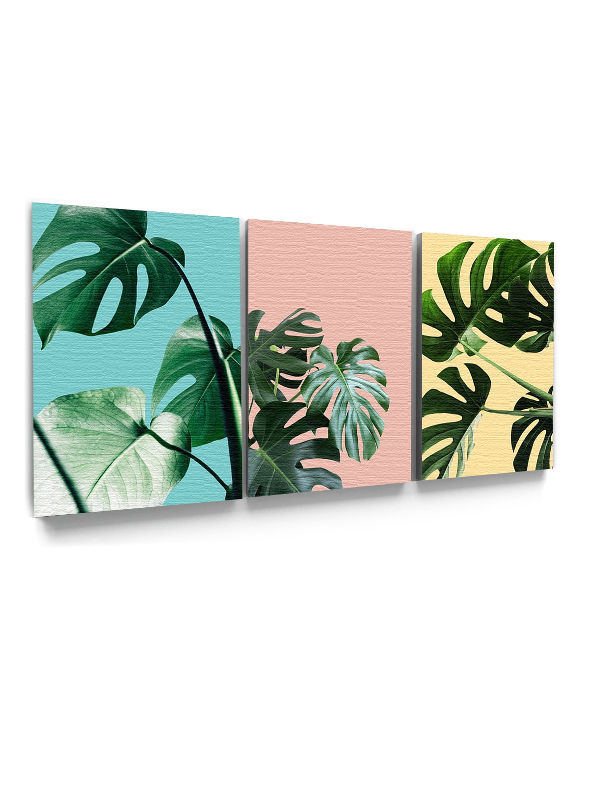 Awkward Styles Green Floral Art Inspirational Nature Art Foliage Decor Set  of 3 Canvases Blue Home Decor Ideas Green Leaves Decor for Bathroom  Inspirational Framed Pink Canvas Coloful Prints Set of 3 -