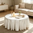 thumbnail image 5 of Round Satin Tablecloth, Party Table Cover, Wedding Dining Decor, Elegant Glossy Drape and Wrinkle Recovery Fabric for Dessert Tables, Wedding Receptions, and Home Dining, 5 of 6