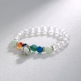 thumbnail image 3 of Pulsera de cuentas luminoso esmerilado transparente de cristal blanco de color natural de piedra colgante de joyería mamá pulsera mamá regalo, 3 of 8