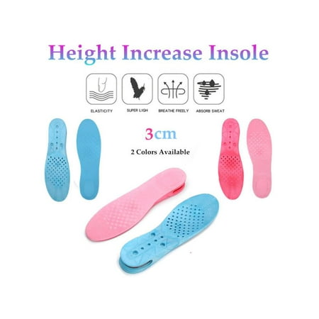 1Pair Unisex Height Increase Insole Sport Shoe Pad Air Cushion Comfortable Insoles Height Lift 3cm Suitable for 35-45 yards Length