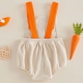 thumbnail image 5 of YDFCWXW Baby Girl Boy Easter Romper Sleeveless Backless Cartoon Rabbit Button Bodysuit Jumpsuit Outfits (Beige, 0-3 Months), 5 of 6