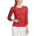 thumbnail image 2 of Vince Camuto Womens Desert Bouquet Pullover Blouse, Red, X-Large, 2 of 2