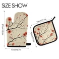 thumbnail image 2 of Yayeee Oven Mitts and Pot Holder Set of 2 Heat Resistant Kitchen Gloves Baking Hot Pad, Red Floral Pattern, 2 of 5