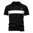 thumbnail image 1 of WOLLED T-Shirt Brodé de Cerf pour Hommes Colorblock Col en V Manches Courtes Haut Décontracté, 1 of 9