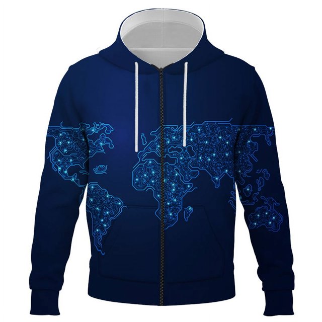 Sudadera con capucha y cremallera 3D con imagen inteligente de IA para hombre y mujer, sudaderas con capucha para niño y niña, ropa de calle, ropa de gran tamaño