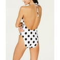thumbnail image 2 of Bar III This and Dot Printed Plunging One-Piece Swimsuit White/Black Medium, 2 of 3