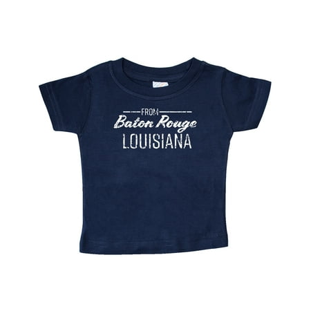 

Inktastic From Baton Rouge Louisiana in White Distressed Text Gift Baby Boy or Baby Girl T-Shirt