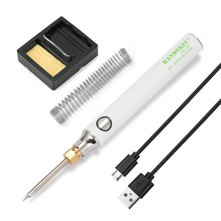 

HANDSKIT Soldering Iron 5V 8W Adjustable Temperature Electric Soldering Iron Kit with Soldering Stand Soldering Wire