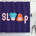 thumbnail image 1 of Sleep Shower Curtain, Sleep Lettering Typography Sleeping Little Girls and Letters Minimalist Illustration, Fabric Bathroom Set with Hooks, 69W X 84L Inches Extra Long, Multicolor, by Ambesonne, 1 of 3