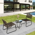 thumbnail image 2 of Zateety Patio Furniture Set 3 Piece Mixture Pattern PE Rattan Steel Frame And Modern Round Table, Brown and Black, 2 of 13