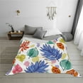 thumbnail image 2 of YFYANG Lightweight Warm Flannel Blanket, Watercolor Plant Leaves Throw Blanket for Bed, Sofa, Travel, Camping, 80"x60", 2 of 7