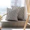thumbnail image 6 of LALILO Throw Pillow Covers Irregular Line Lattice Geometric Black Cushion Cover 18" x 18", 2 Pack, 6 of 6