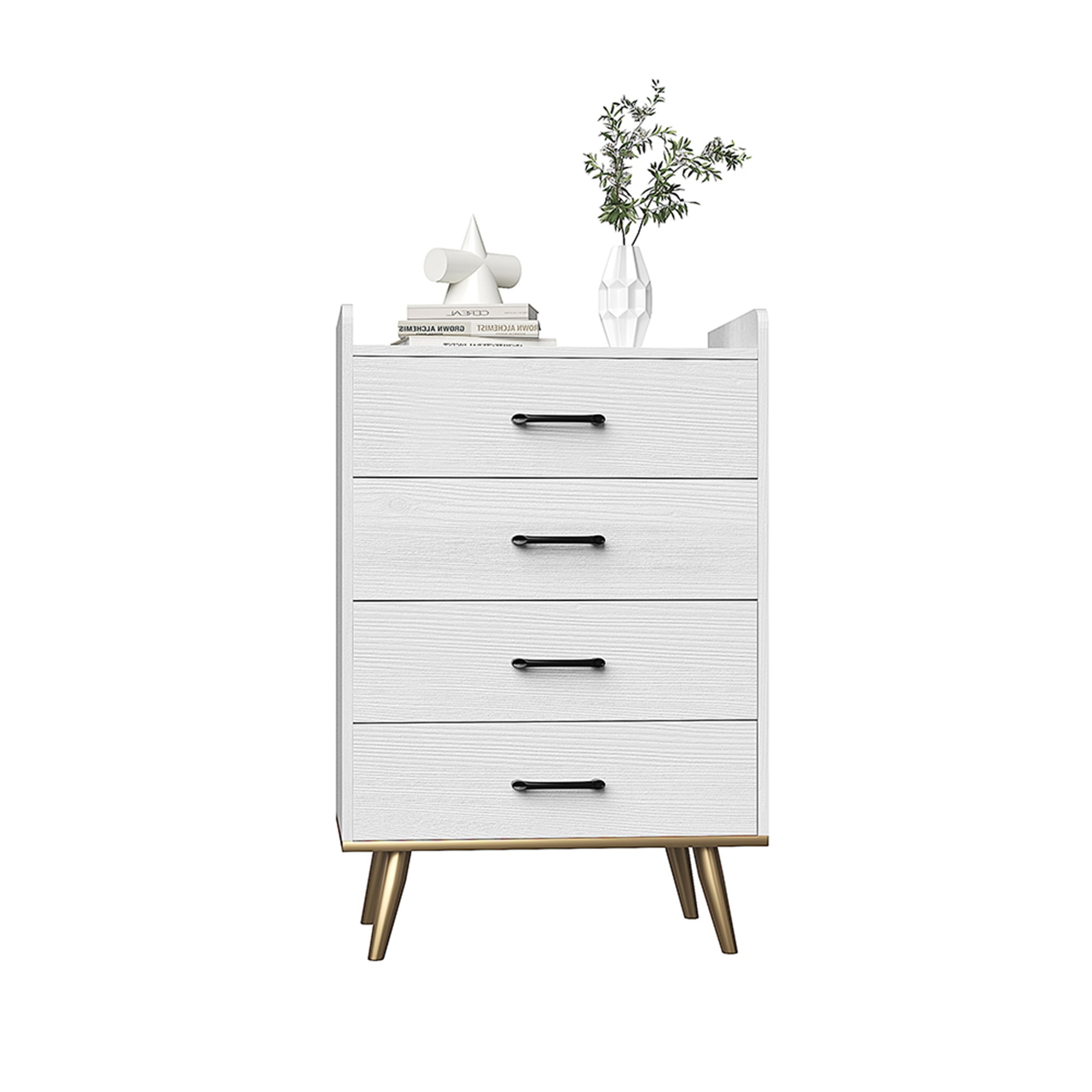Kadyn White 4 Drawer Dresser Wooden Modern Tall Dresser with Handles Small Dresser Organizer, Solid Wood Nightstand, Tall Chest of Drawers for Bedroom, Hallway, Living Room. Kadyn White 4 Drawer Dresser Wooden Modern Tall Dresser with Handles Small Dresser Organizer, Solid Wood Nightstand, Tall Chest of Drawers for Bedroom, Hallway, Living Room.