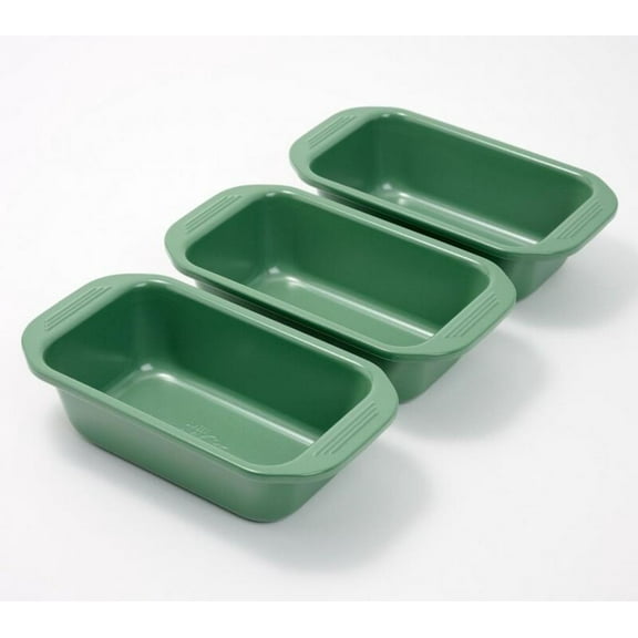 Open Box Carla Hall Sweet Heritage Set of 3 Mini Breadwinner Loaf Pans Model K90757
