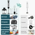 thumbnail image 6 of 20-Speed Immersion Hand Blender, 5-in-1 800W Stainless Steel Hand Stick Blender, Whisk, Milk Frother, 6 of 7