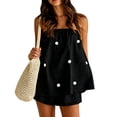 thumbnail image 2 of Womens 2 Piece Outfits Short Sets Strapless Summer Polka Dot Shorts Casual Loose Fit Tank Top Vacation Shorts Matching Sets Black S, 2 of 5