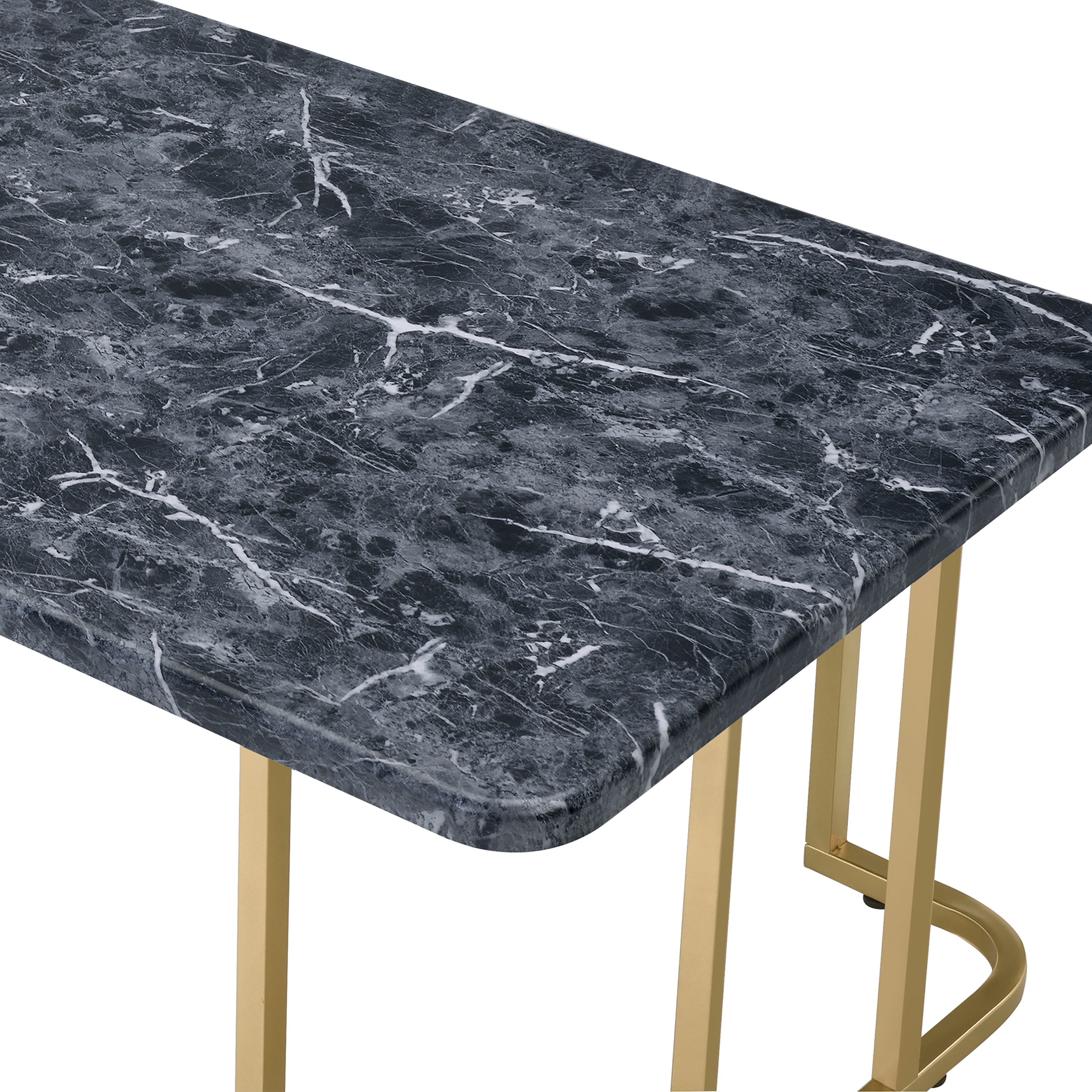Furniture of America Musel Faux Marble Top Coffee Table, Black