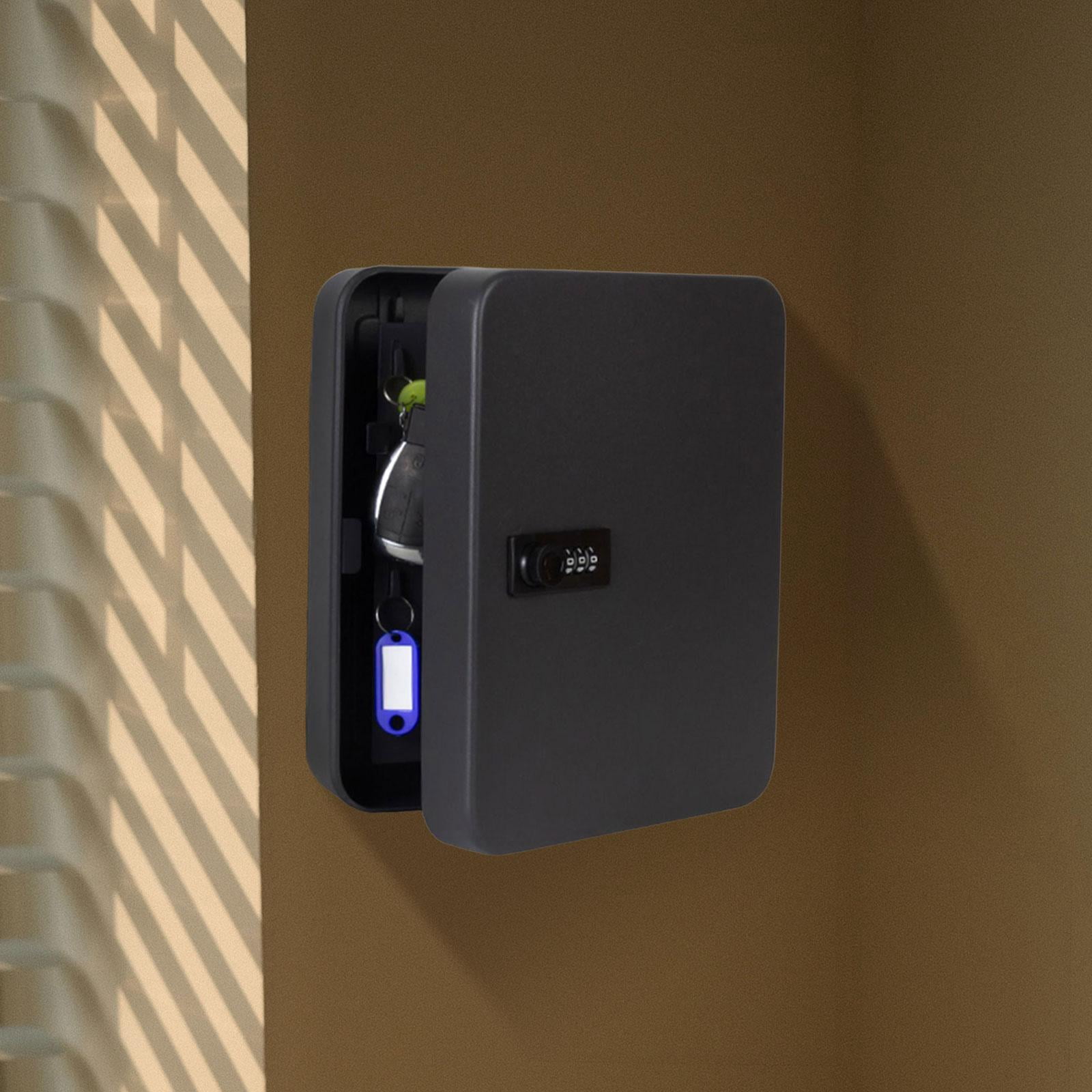 Key Cabinet with Combination Lock, Box Wall Mount with Code, Security Key Box, Key Box Key Holder Lockbox for Office Wall Cabinet Black 36 hook