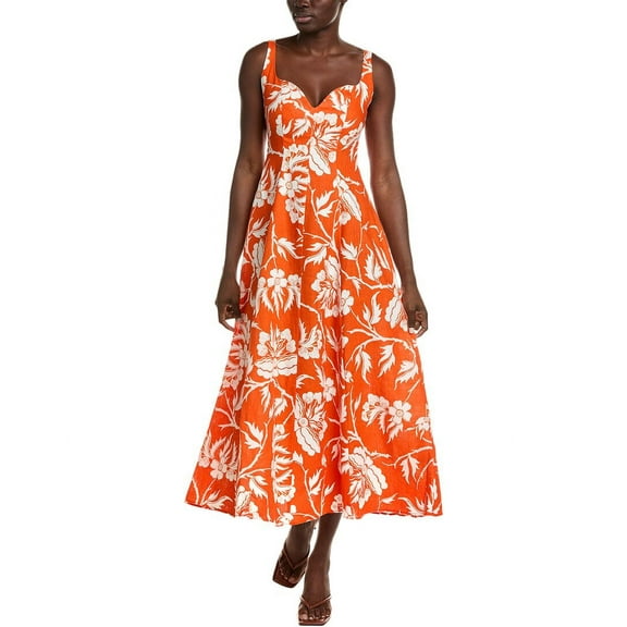 Mara Hoffman womens  Midi Dress, 12, Orange