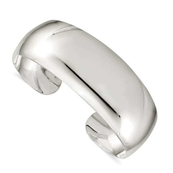 925 Sterling Silver Solid Polished Plain Cuff Stackable Bangle Bracelet 21mm Wide Cuff Bracelet for Women
