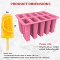 thumbnail image 4 of Moldes para helados Miaowoof, hechos en casa, 10 cav, de silicona sin BPA, rosa, 4 of 7