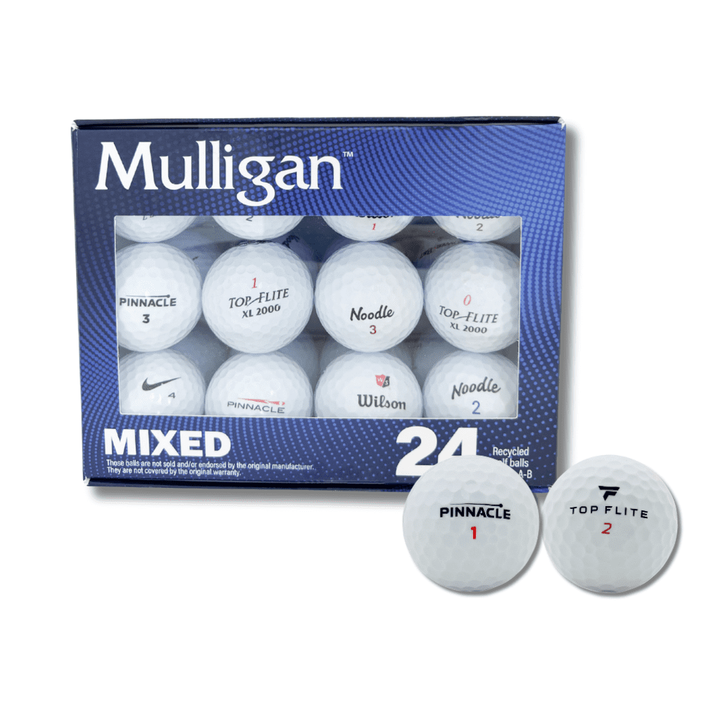 (2 pack) Mulligan Recycled White Golf Balls, Mixed Brands – 24pk