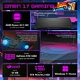 thumbnail image 5 of HP OMEN 17.3" FHD 144Hz IPS Gaming Laptop, AMD Ryzen AI 9 365, NIVIDIA RTX 5060, 64GB DDR5, 4TB SSD, 5 of 7