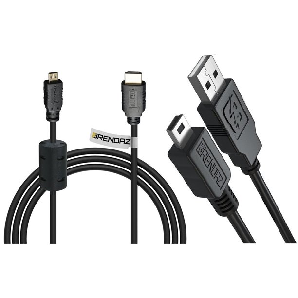 Micro HDMI Cable High Speed + Mini USB Cable Kit by BRENDAZ for GoPro