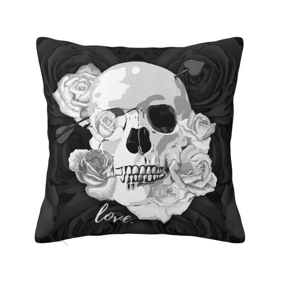 ZICANCN Romantic Love Skeleton Print Throw Pillow Covers, Bed Couch Sofa Knit Decorative Pillow Covers for Living Room Farmhouse, 24"x24"