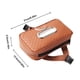 thumbnail image 3 of Caja de pañuelos para visera de coche con correa ajustable | Organizador multifuncional de cuero para visera, reposabrazos o asiento | Incluye clip para gafas | Marrón, beige, gris, 3 of 6