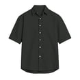thumbnail image 5 of OIOLOYJM Shirts for Men Basic Casual Cotton Button Up Shirts Spring Short Sleeve Lapel Relaxed Fit T-Shirts Stylish Business Work Clothes Black 3XL, 5 of 5