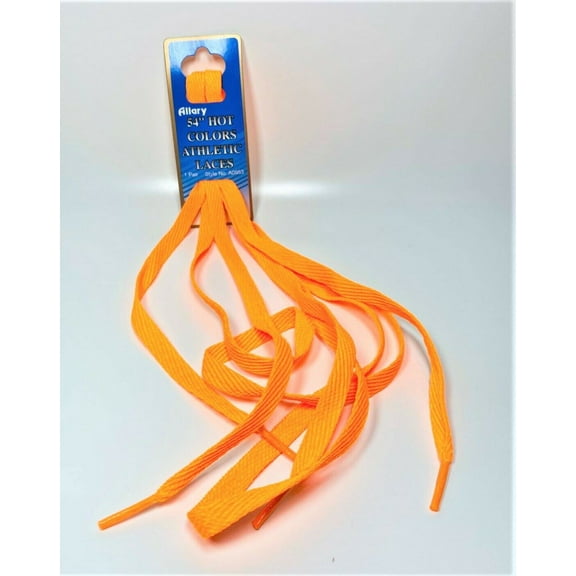 Allary Hot Colors Flat Athletic Laces, 54 in. 1Pair - ORANGE