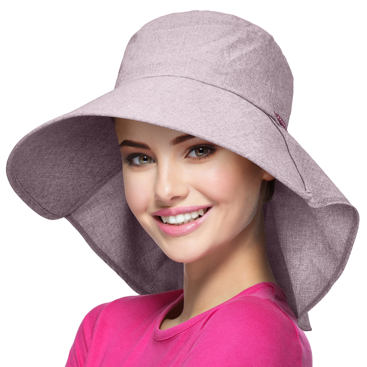 Catalonia Womens Wide Brim Sun Protection Hat w/ Flap Neck Cover for