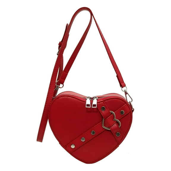 GASTROPOD Cute Heart Shaped Purse for Women Faux Leather Heart Crossbody Bag Small Shoulder Handbag with Zipper Small Handbag