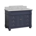thumbnail image 4 of KBC Elizabeth 48" Wood Bathroom Vanity w/ Carrara Stone in Marine Gray, 4 of 7
