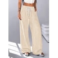 thumbnail image 6 of PRETTYGARDEN Striped Wide Leg Pants Women Loungewear with Pocket Baggy Palazzo with Drawstring, Regular Elastic Waist Bottom, Casual Outfits for School, Beach Vacation & Travel, 6 of 9