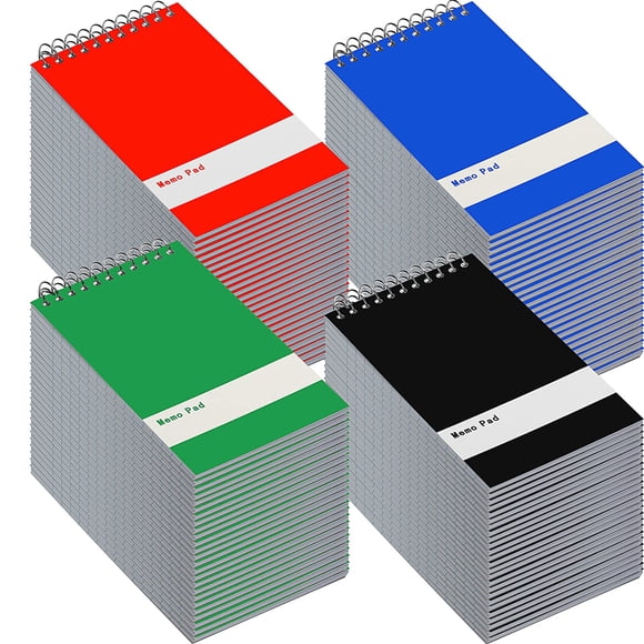 Thenshop 100 Pads Spiral Memo Pads Bulk 3 x 5 Inch Small Pocket Notepad Top Bound Lined 60 Sheets Mini Notebooks for School College Office Home Suppl