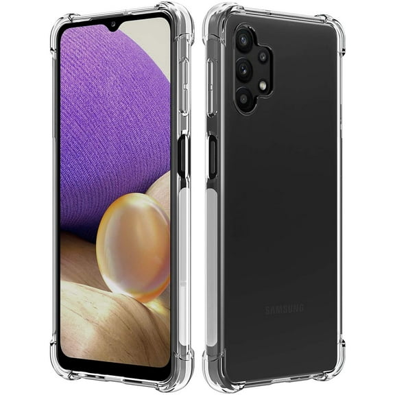Case for Galaxy A32 5G, Clear [Aquaflex] Transparent Flexible TPU Slim Cover [with Shock Absorbing Corners] for Samsung Galaxy A32 5G Phone