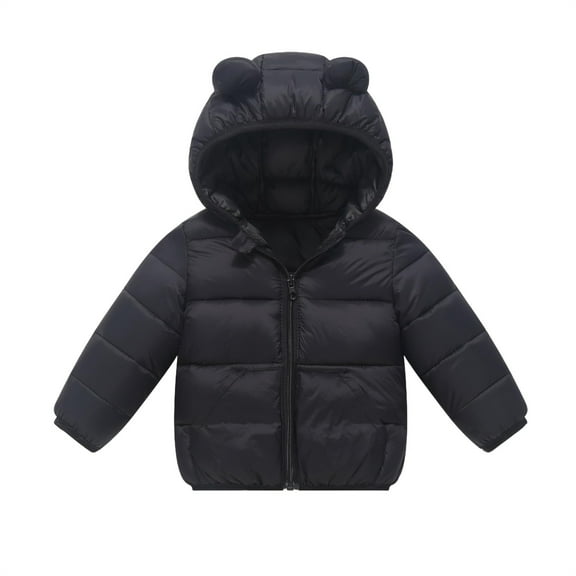FDDMis Girls Jacket Boy Fleece Jacket Toddler Down Jacket Long Sleeve Shirts for Boys 14-16 Boys Baby Clothes New Born Winter Clothes Baby Girl Boys, Black 12-18 Months