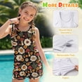 thumbnail image 6 of Xoenoiee Mushroom Daisy Flower Print Swimsuit for Girls Teens 2 Piece Tummy Control Bathing Suit Tankini Set Tank Top with Shorts Blouson Swimwear, 8-9 Years, 6 of 7