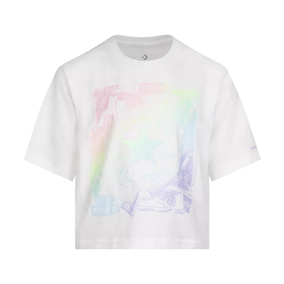 Converse Sneaker Toss T Girls Active Shirts & Tees Size M, Color: White/Rainbow