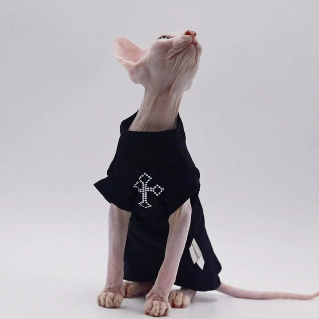 Hairless Cat Clothes Soft Warm Cat Hoodie for Sphynx Cats,Devon Rex, Cornish,Peterbald