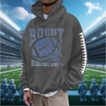 thumbnail image 2 of Mens Hoodies 2025 Game Day Football Graphic Drawstring Long Sleeve Tops Lightweight Fall Casual Comfy Shirts with Pocket Z002-Dark Gray XXL, 2 of 4