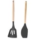 thumbnail image 1 of Juego de utensilios de cocina de silicona, 2 uds., resistentes al calor, mangos de madera para utensilios de cocina antiadherentes, 1 of 5