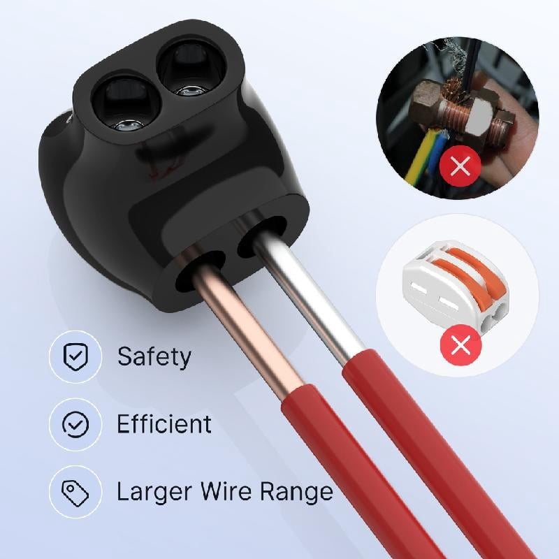 JZROCKER Pack of 3 Sturdy Easy Insulated Connectors Single Entry Splices for Electrical Power Terminals 2 14AWG