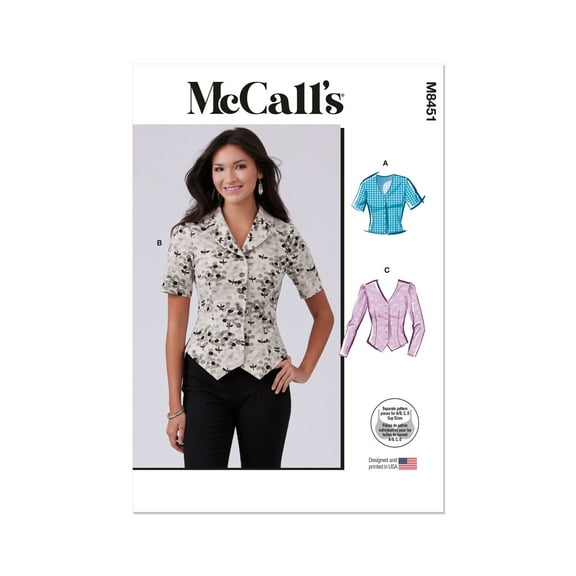 McCall's Sewing Pattern 8451 - Misses' Tops, Size: Y5 (18-20-22-24-26)