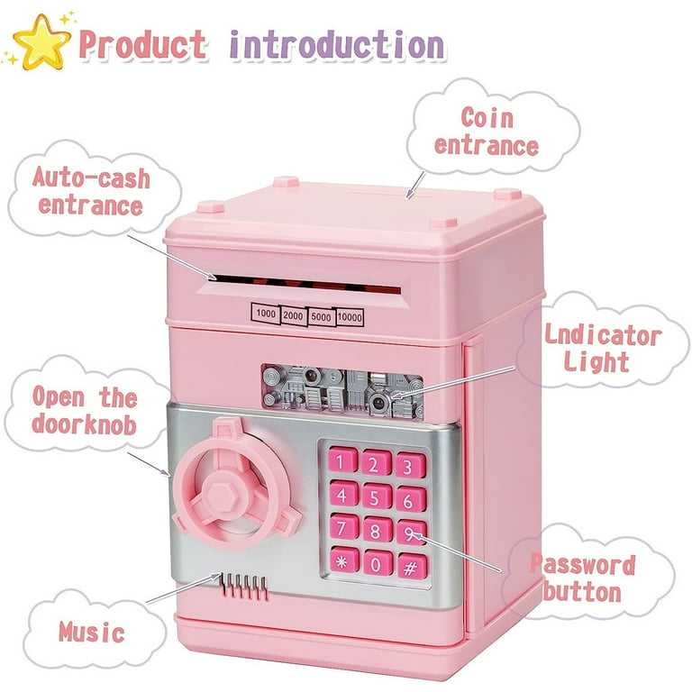 Cash Coin Can ATM Bank,Toys for Ages 8-13, Gifts for Boys 8-12, Girls for  6-12 Years Old, Girl Gifts Age 8-12, The Best Gifts for Kids（Red）