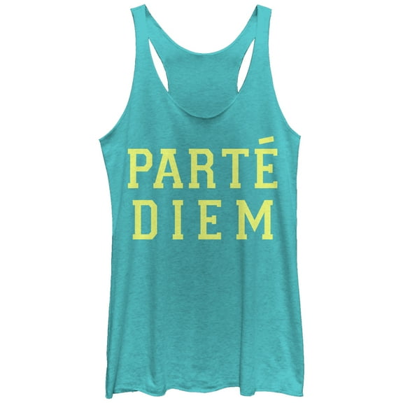 Women's CHIN UP Parte Diem  Racerback Tank Top Tahiti Blue Large