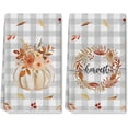 thumbnail image 4 of Fall Kitchen Towel Autumn Pumpkin Leaves Dishcloth Plaids Farmhouse Harvest Dish Towel Rustic Hand Drying Tea Towel for Thanksgiving Kitchen Cooking Baking Cleaning, 2Pcs, 18 x 26 Inch, 4 of 6